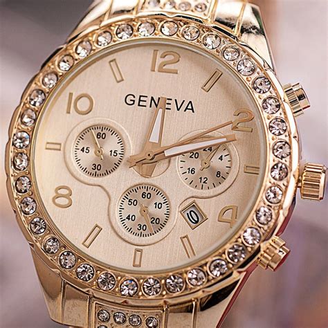 geneve mens watches|geneve gold watch with diamonds.